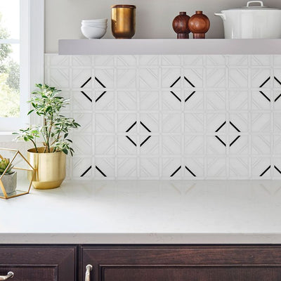 Jeffrey Court Cubist Avant 12.88" x 12.88" Marble Mosaic
