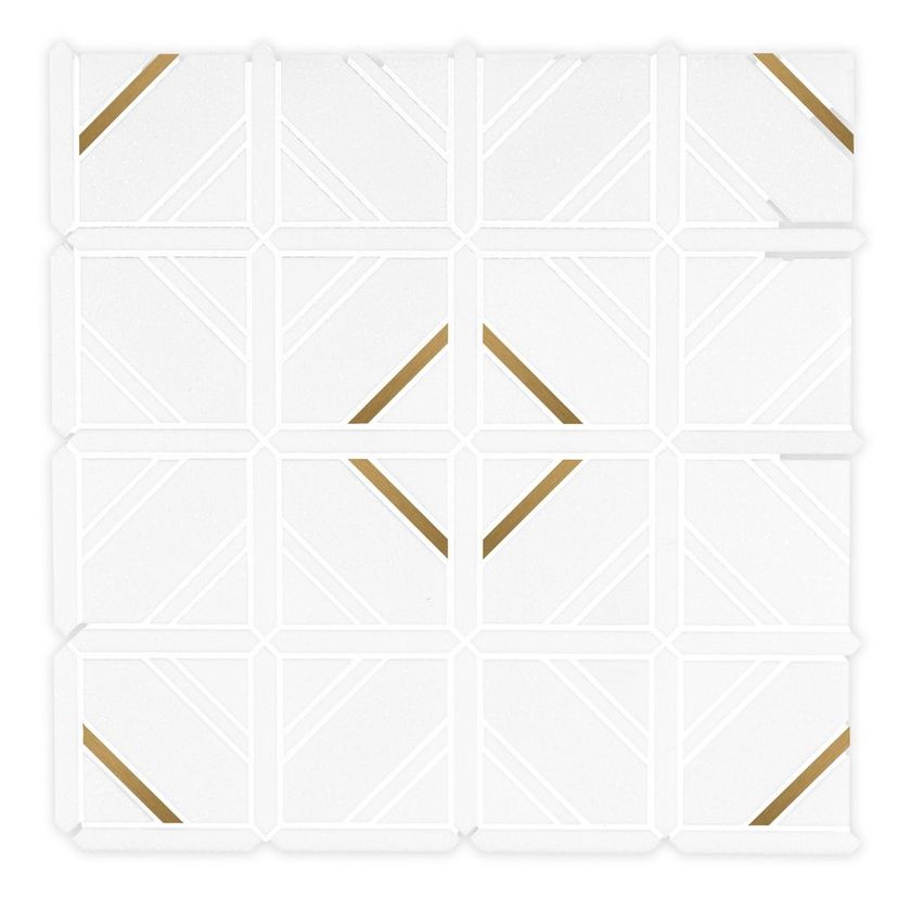 Jeffrey Court Cubist Avant 12.88" x 12.88" Marble Mosaic