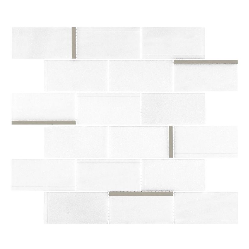 Jeffrey Court Cubist Abstract 12" x 12.13" Marble Mosaic