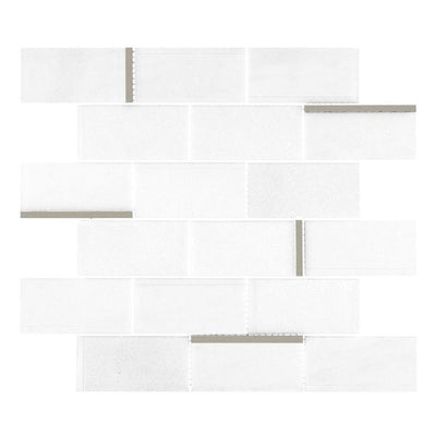 Jeffrey Court Cubist Abstract 12" x 12.13" Marble Mosaic