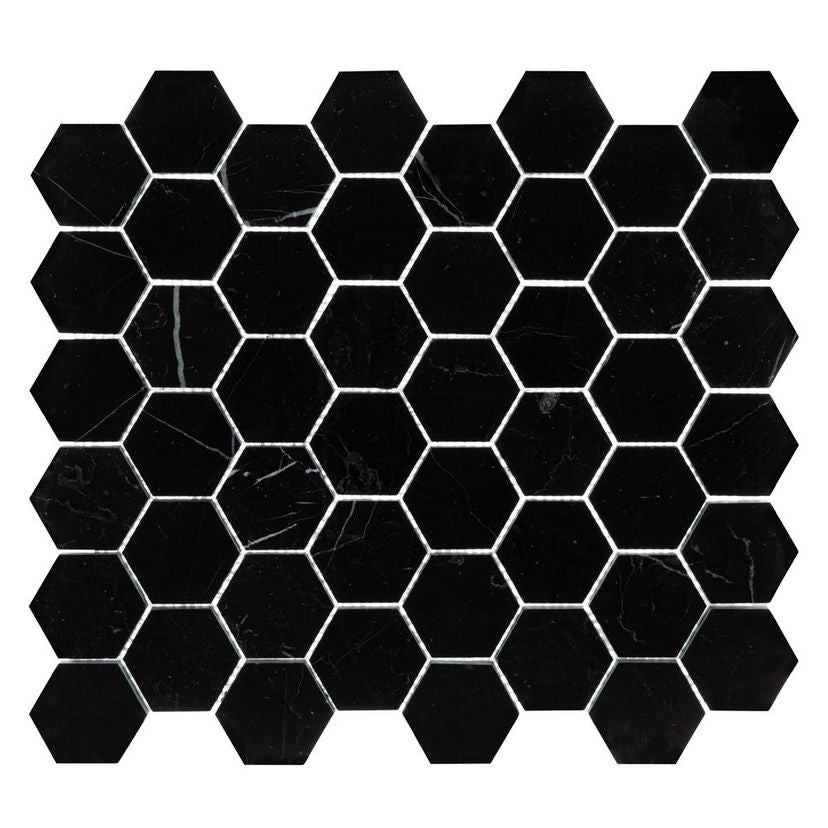 Jeffrey Court Cubist 2" Hexagon 11.5" x 13.25" Marble Mosaic