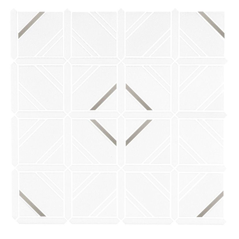 Jeffrey Court Cubist Avant 12.88" x 12.88" Marble Mosaic