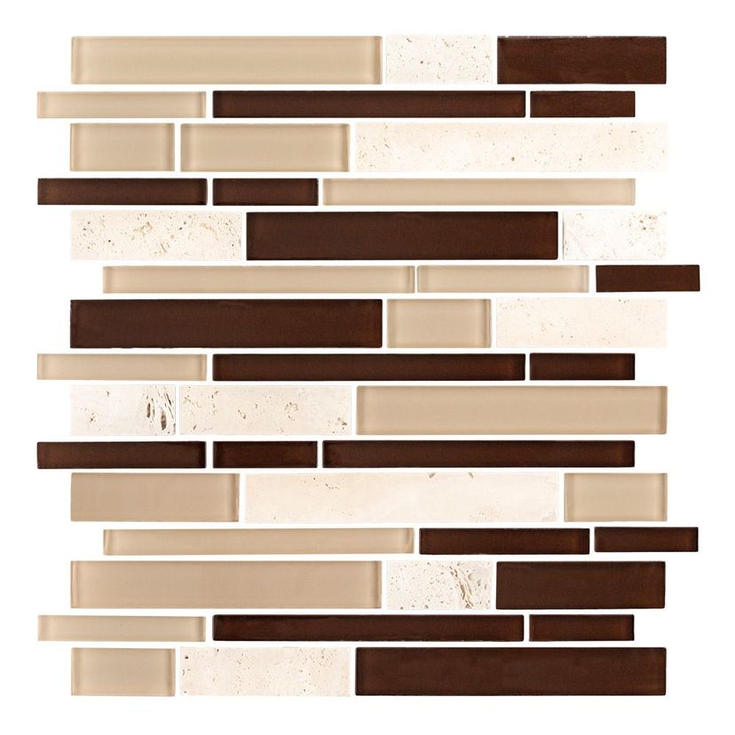 Jeffrey Court Essentials Parchment 10.63" x 11.75" Glass Mosaic