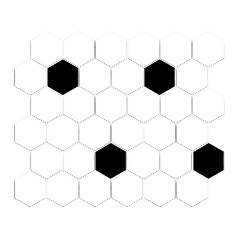 Jeffrey Court Essentials 2" Hexagon 10.75" x 12.38" Porcelain Mosaic