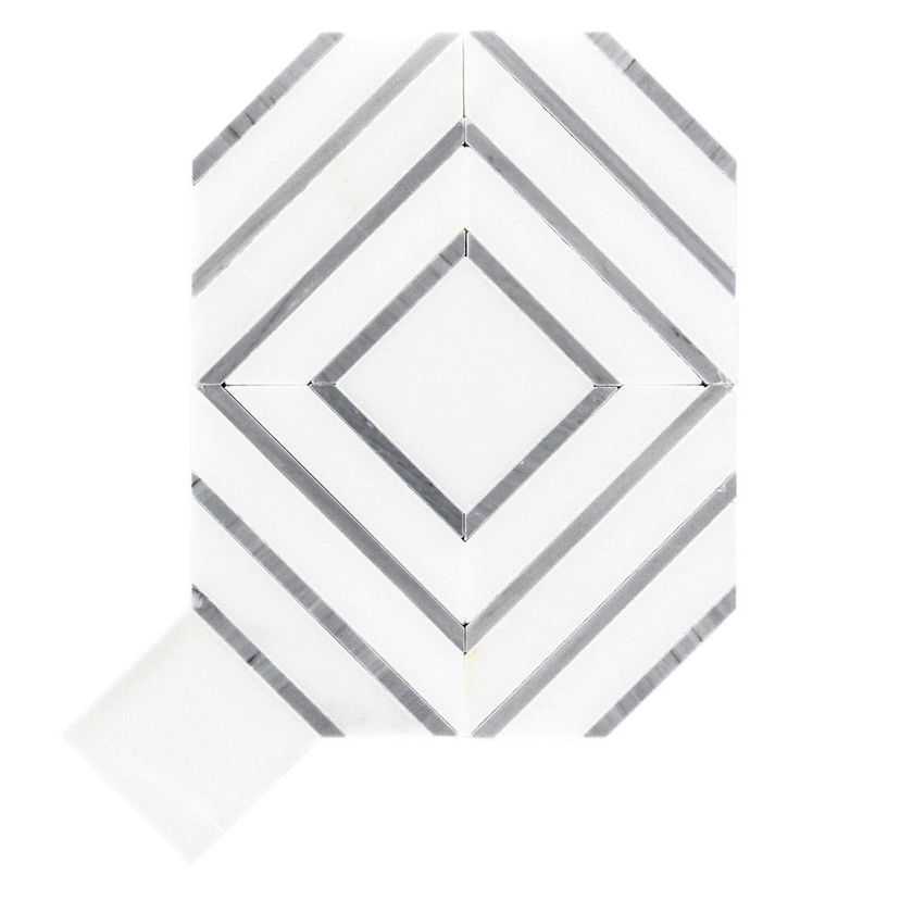 Jeffrey Court Essentials Royal Icing 8.75" x 11.38" Marble Mosaic