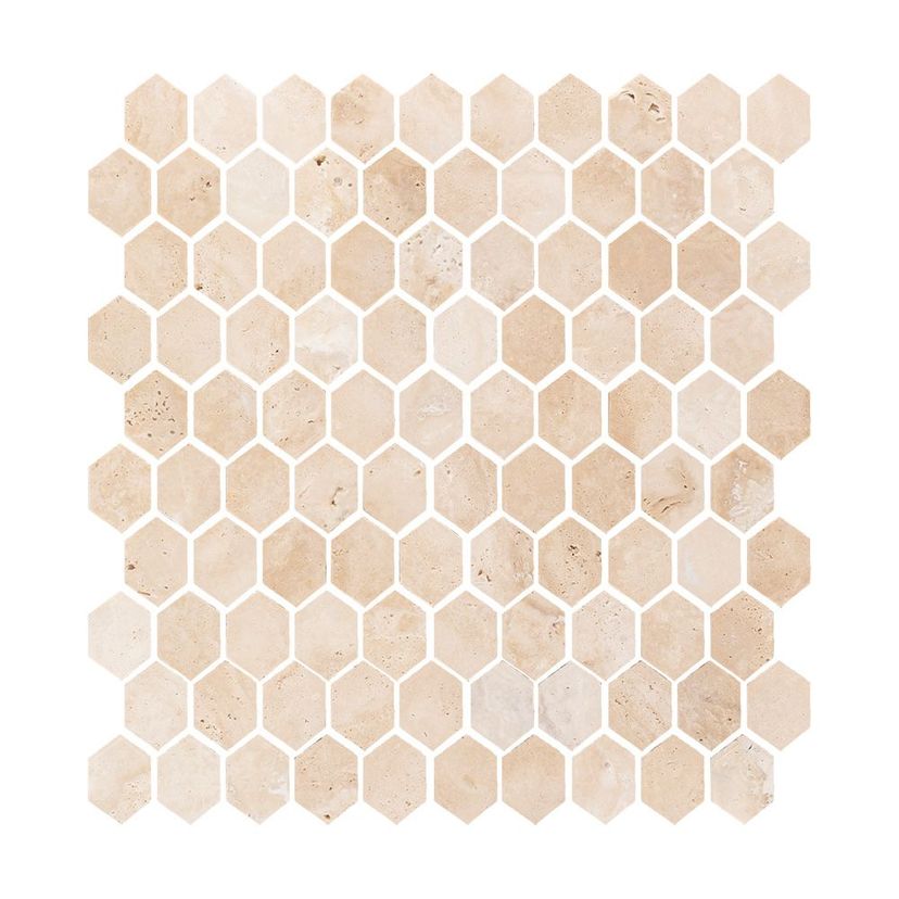 Jeffrey Court Essentials Flicker 10.88" x 11.75" Travertine Mosaic