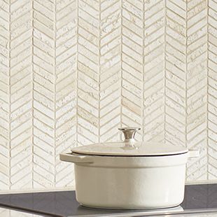 Jeffrey Court Arroyo Chevron 11.88" x 14.38" Travertine Mosaic