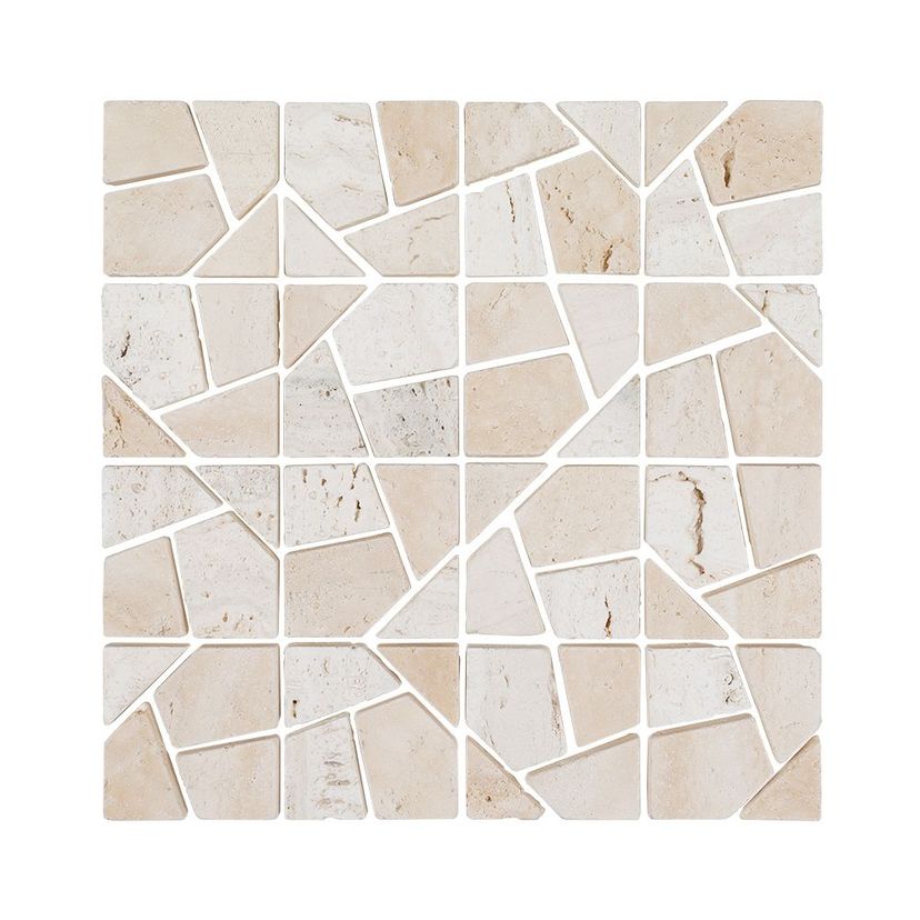 Jeffrey Court Arroyo Terrain 12.38" x 12.38" Travertine Mosaic