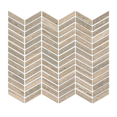 Jeffrey Court Arroyo Chevron 11.88" x 14.38" Travertine Mosaic