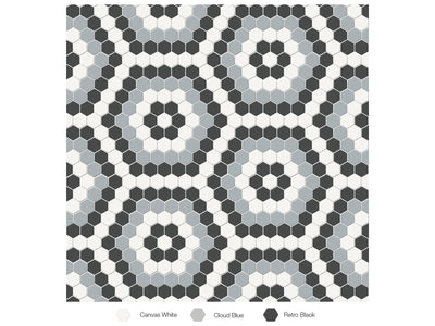 Anatolia Soho Hexagon Pattern Blend 8.31" x 14.45" Porcelain Mosaic