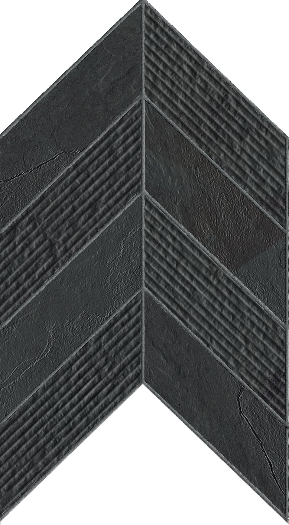 Landmark Ceramics Essence Chevron 3D 7.44" x 12" Porcelain Mosaic