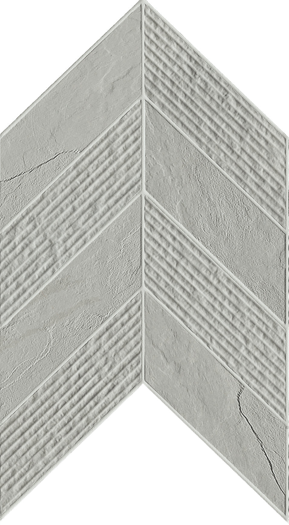 Landmark Ceramics Essence Chevron 3D 7.44" x 12" Porcelain Mosaic