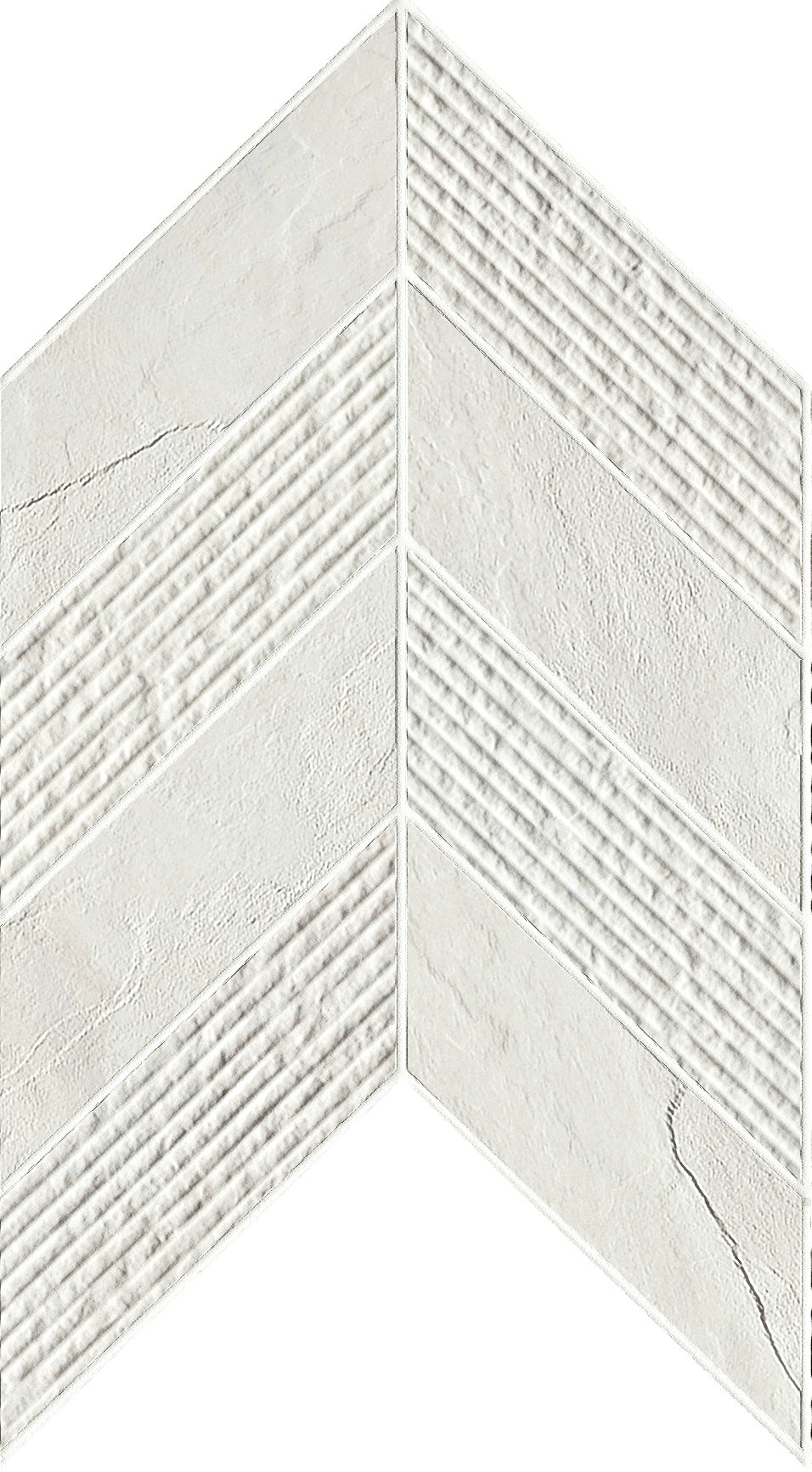 Landmark Ceramics Essence Chevron 3D 7.44" x 12" Porcelain Mosaic