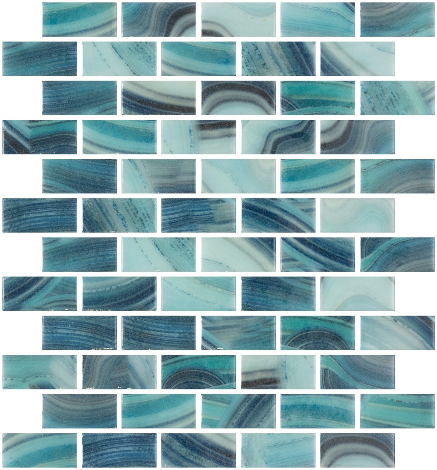 Emser Waterlace 1 x 2 10" x 12" Glass Mosaic