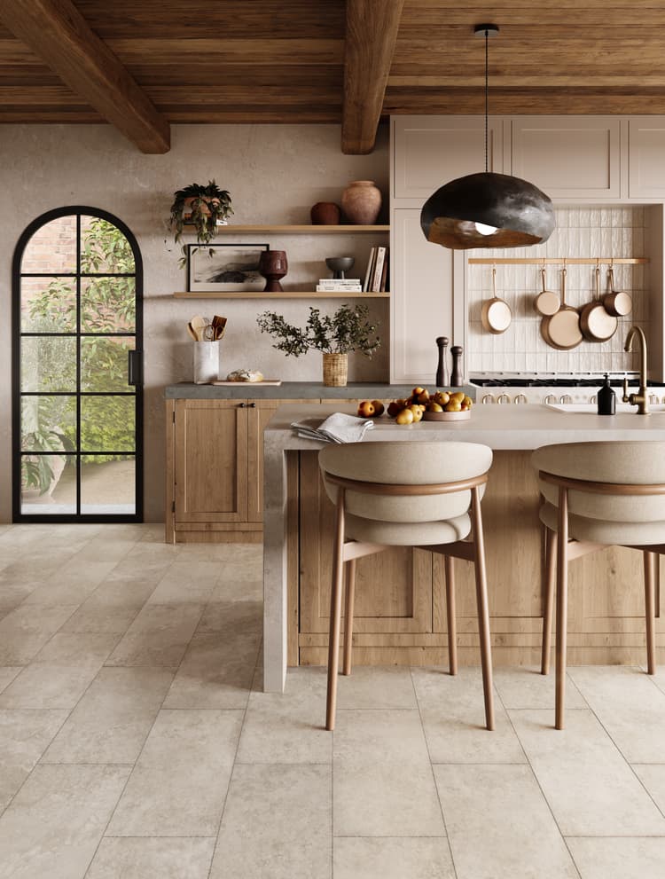 Mannington Adura Max Rectangle Fresco 12" x 24" Vinyl Tile Dry Plaster