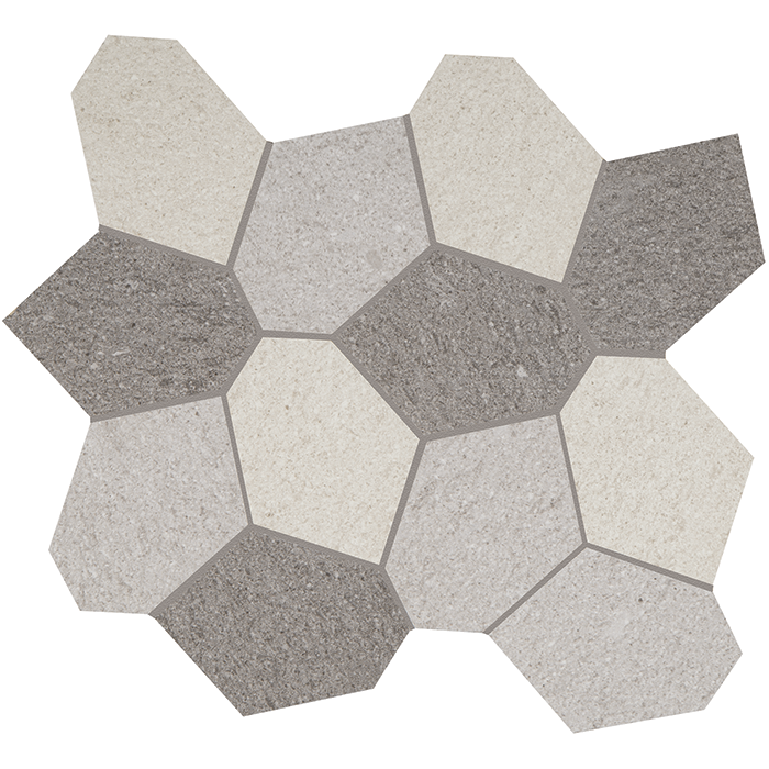 Crossville Civilization Polygon 13" x 15" Porcelain Mosaic