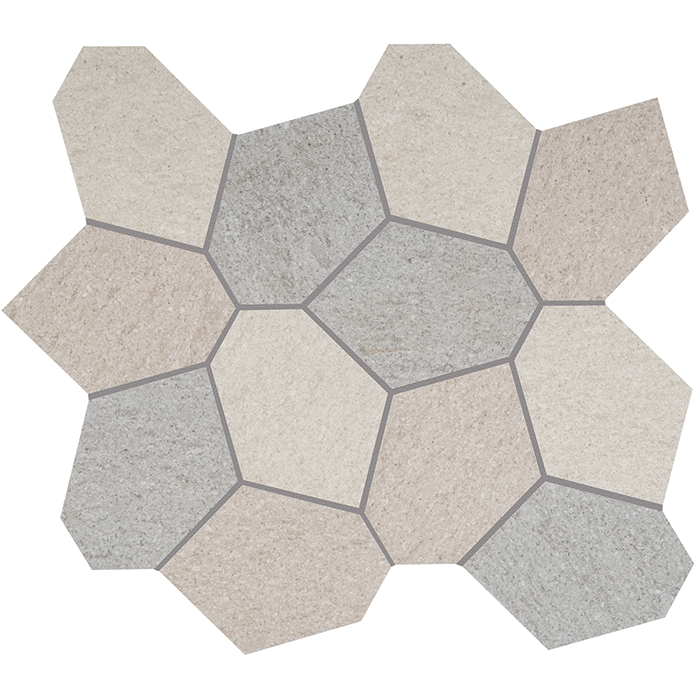 Crossville Civilization Polygon 13" x 15" Porcelain Mosaic