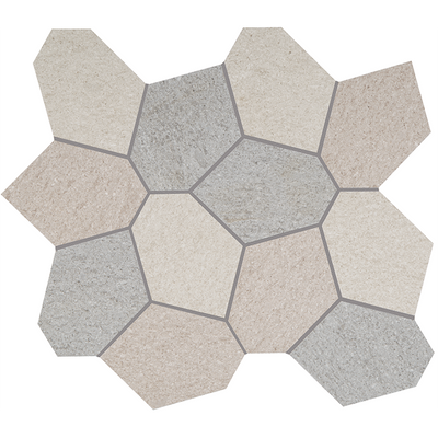 Crossville Civilization Polygon 13" x 15" Porcelain Mosaic