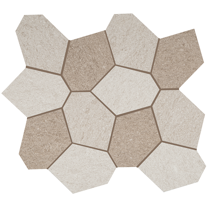 Crossville Civilization Polygon 13" x 15" Porcelain Mosaic