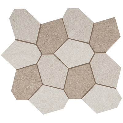 Crossville Civilization Polygon 13" x 15" Porcelain Mosaic