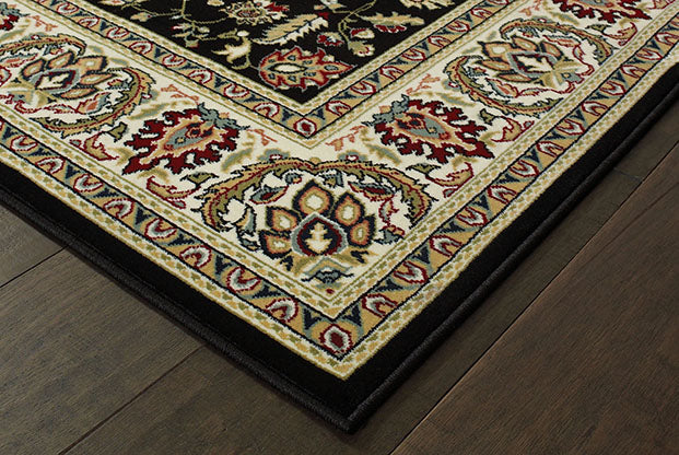 Oriental Weavers Kashan 108B1 Black, Ivory