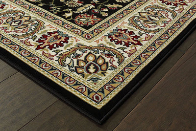 Oriental Weavers Kashan 108B1 Black, Ivory