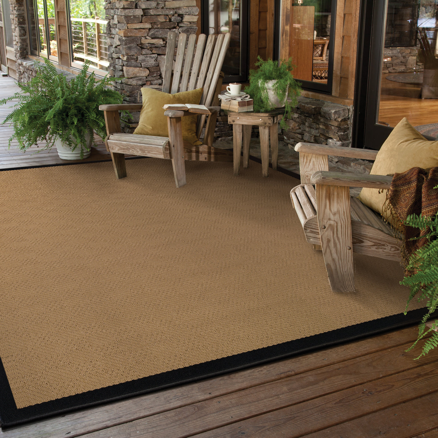 Oriental Weavers Lanai 525X5 Beige, Black 8'6" x 13'