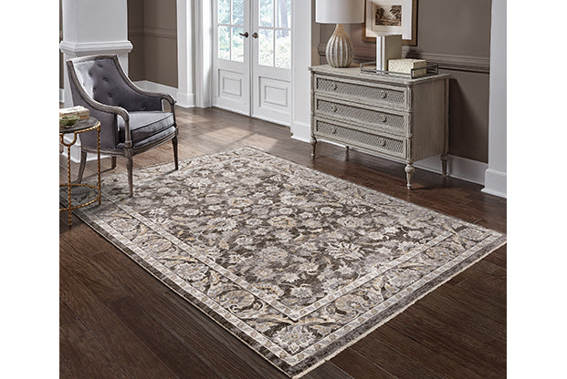 Oriental Weavers Maharaja 070N1 Charcoal, Ivory