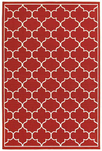 Oriental Weavers Meridian 1295R Red, Ivory