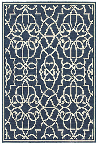 Oriental Weavers Meridian 2205B Navy, Ivory