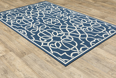 Oriental Weavers Meridian 2205B Navy, Ivory