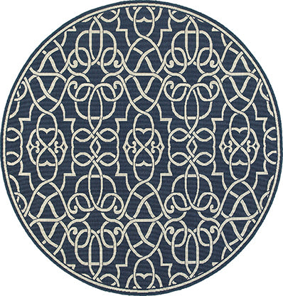 Oriental Weavers Meridian 2205B Navy, Ivory