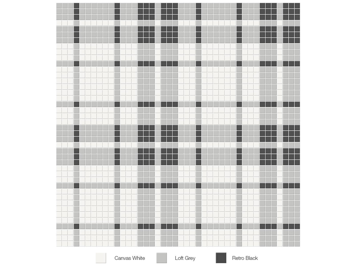 Anatolia Soho Plaid Pattern Blend 13.35" x 13.35" Porcelain Mosaic