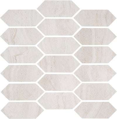 Portobello America Roccia Di Roma 2 x 5 Picket 12" x 12" Porcelain Mosaic