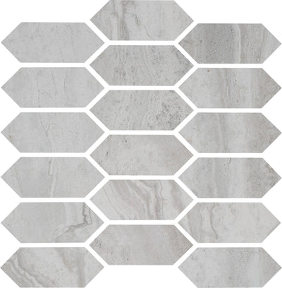 Portobello America Roccia Di Roma 2 x 5 Picket 12" x 12" Porcelain Mosaic