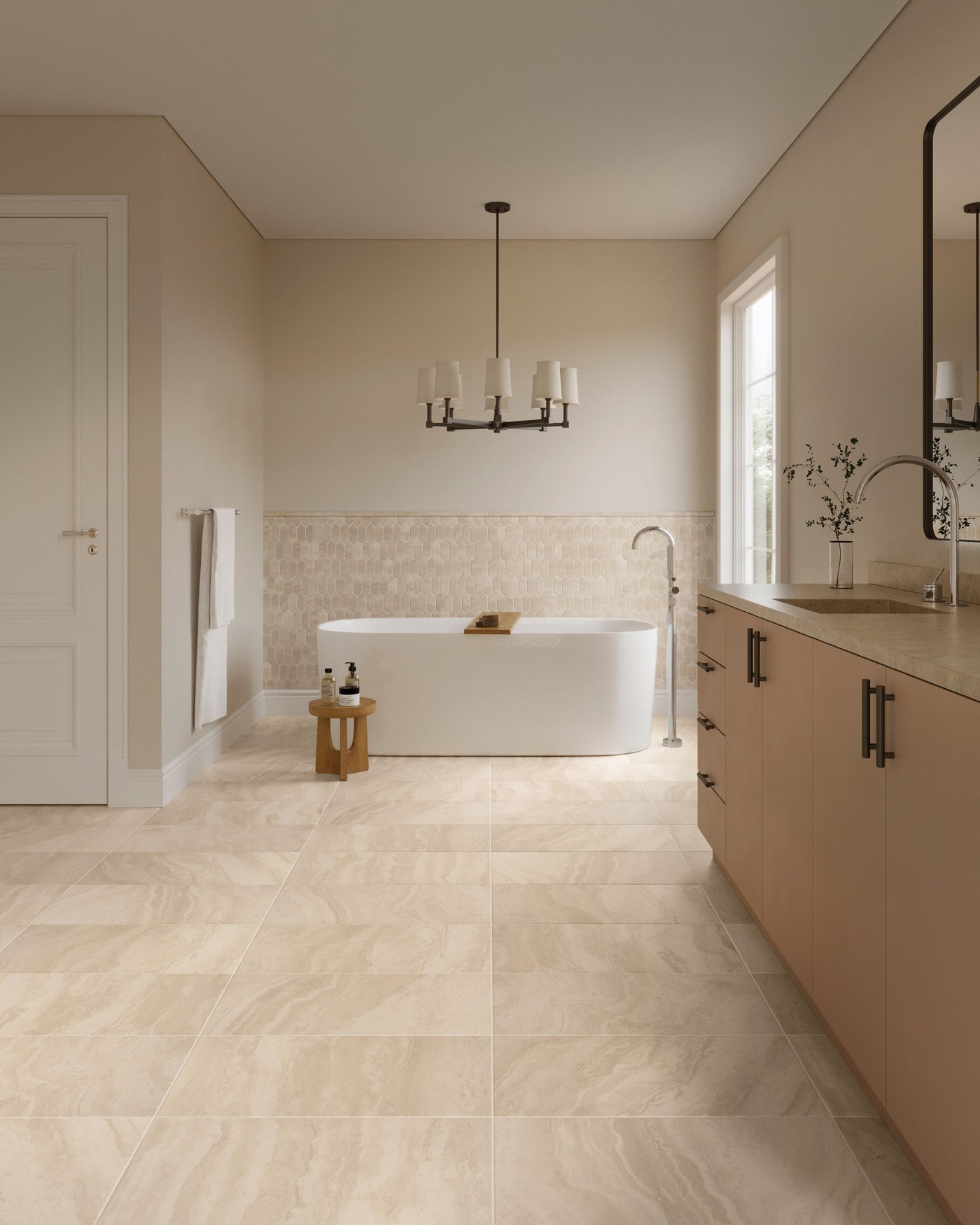 Portobello America Roccia Di Roma 2 x 5 Picket 12" x 12" Porcelain Mosaic
