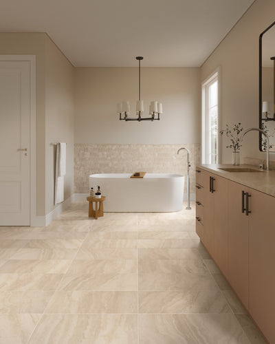 Portobello America Roccia Di Roma 2 x 5 Picket 12" x 12" Porcelain Mosaic