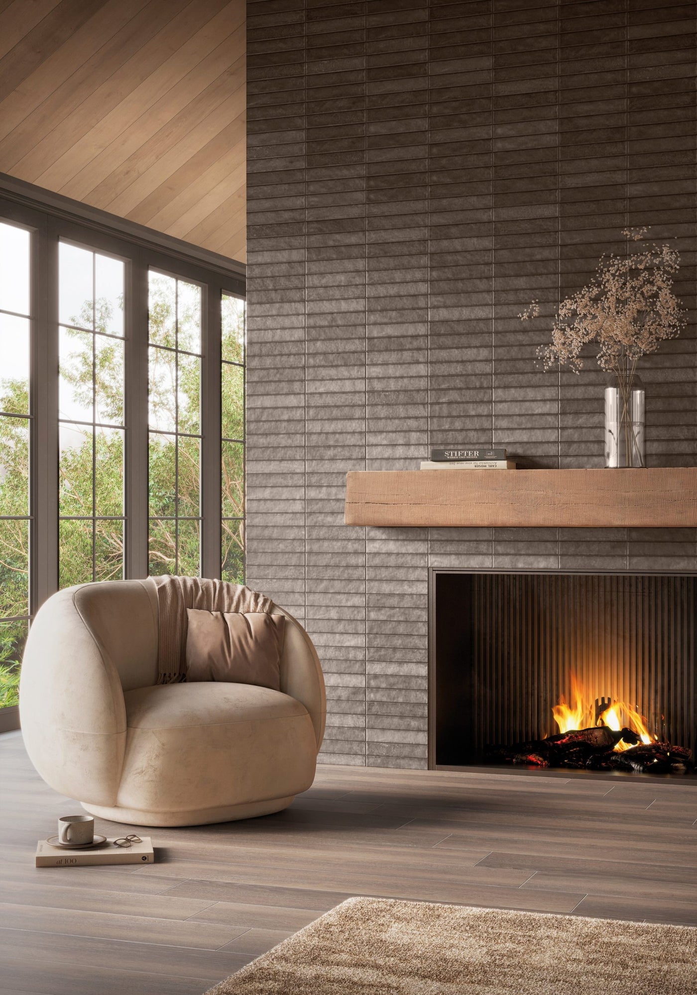 Portobello America Organic Clay 2" x 10" Ceramic Tile