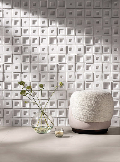 Portobello America Creta Deco 8" x 8" Natural Cement Tile