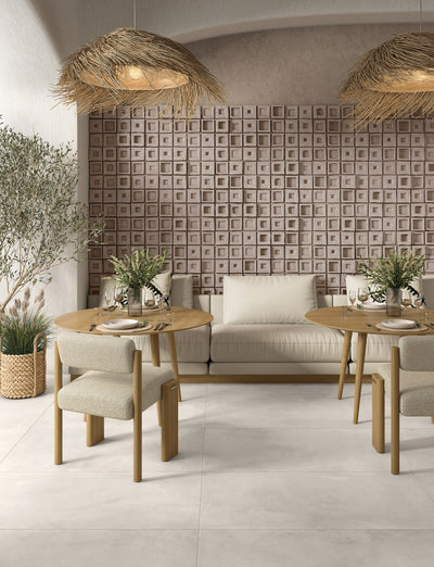 Portobello America Creta Deco 8" x 8" Natural Cement Tile