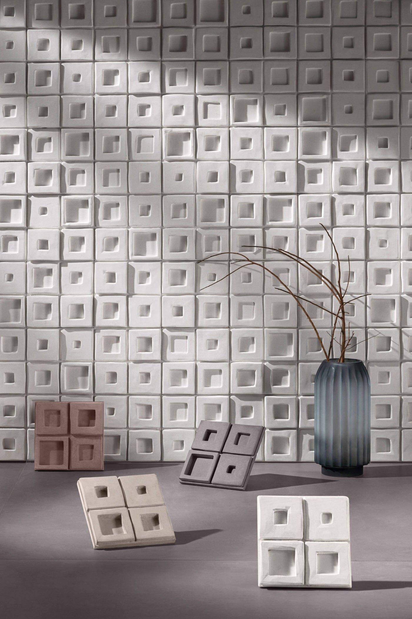 Portobello America Creta Deco 8" x 8" Natural Cement Tile