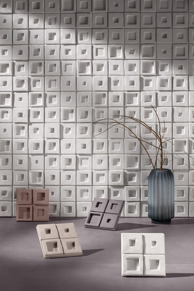 Portobello America Creta Deco 8" x 8" Natural Cement Tile