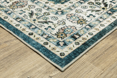 Oriental Weavers Sumter SUM08 Teal, Ivory