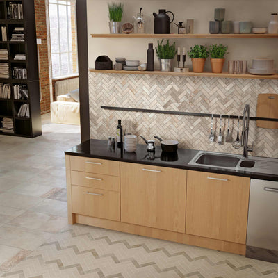 Atlas Concorde Rift 2 x 6 Herringbone 9.38" x 11" Porcelain Mosaic