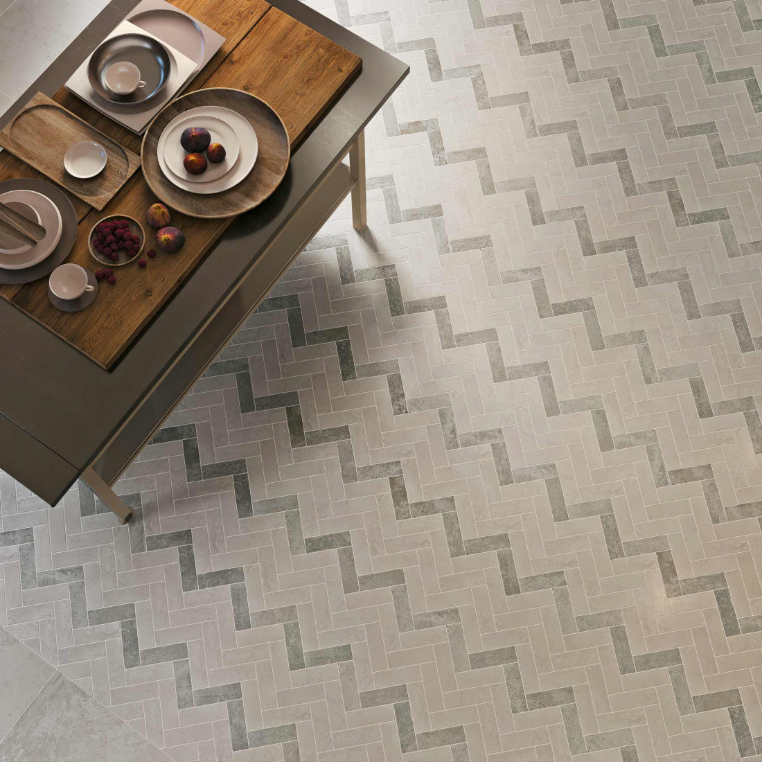 Atlas Concorde Rift 2 x 6 Herringbone 9.38" x 11" Porcelain Mosaic