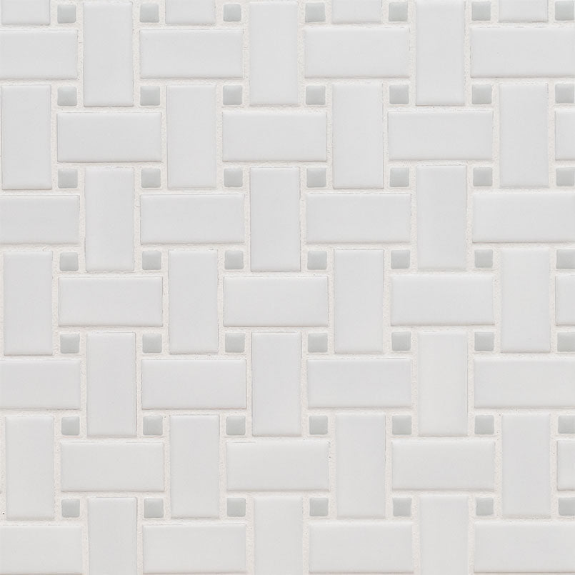 MS International Domino Basketweave 11.81" x 11.81" Porcelain Mosaic