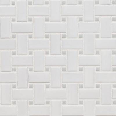 MS International Domino Basketweave 11.81" x 11.81" Porcelain Mosaic