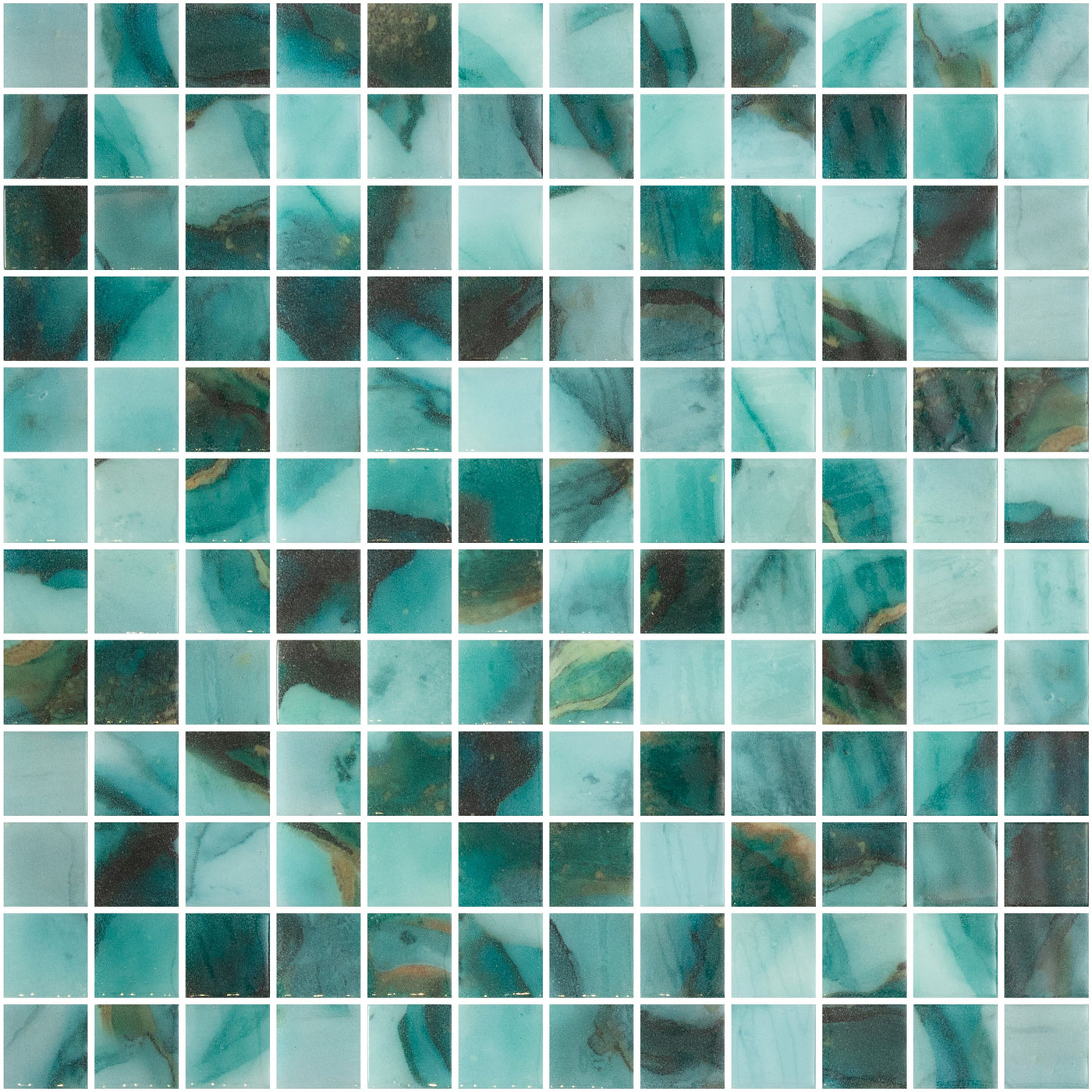 Emser Waterlace 1 x 1 12" x 12" Glass Mosaic