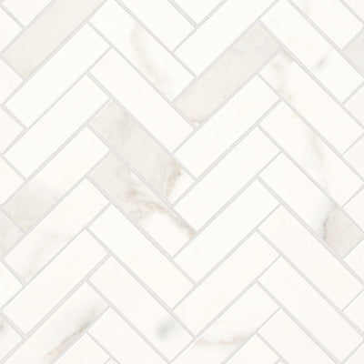 Bedrosians Magnifica ERA Herringbone 1 x 4 12" x 12" Porcelain Mosaic