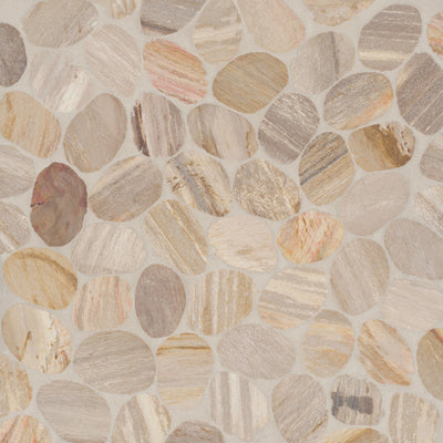 Bedrosians Waterbrook Tumbled Pebble 12" x 12" Stone Mosaic